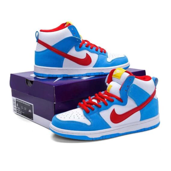 נייק דאנק- NIKE DUNK HIGH White Blue Red
