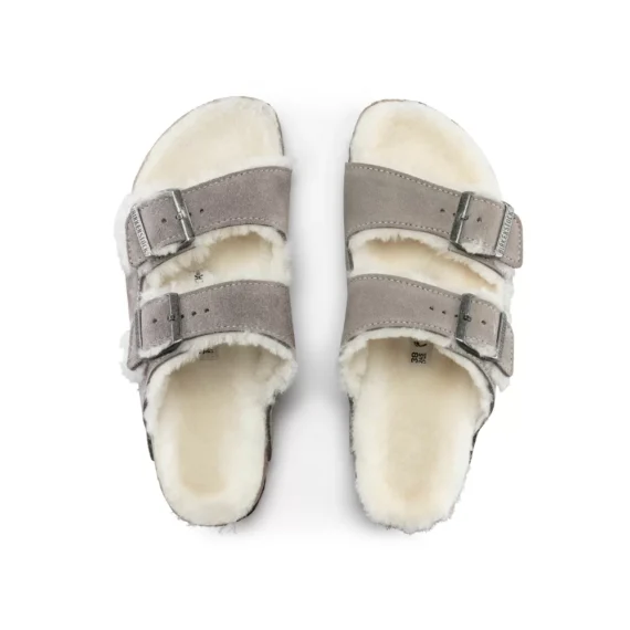 כפכפי בירקנשטוק | Birkenstock Arizona fur Gray