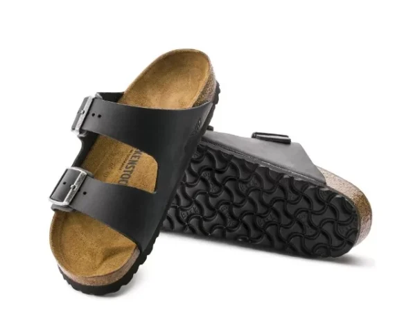 כפכפי בירקנשטוק | Birkenstock Arizona fur Leather Black