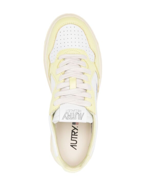 סניקרס - AUTRY Medalist Sneakers White/Lemon Yellow